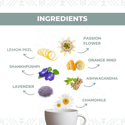 Nutty Yogi Sleep Tea Green Tea Blend with Chamomile Lavender Ashwagandha 50g