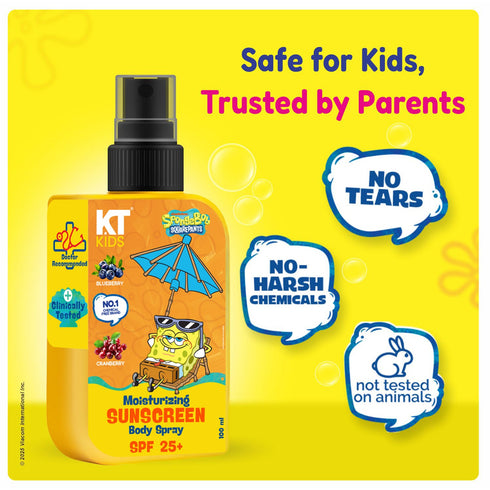 Kt Kids Personal Care Body Kit For Boys & Girls 3 Years Body Oil Lotion Soft Body Wash Sunscreen SPF Body