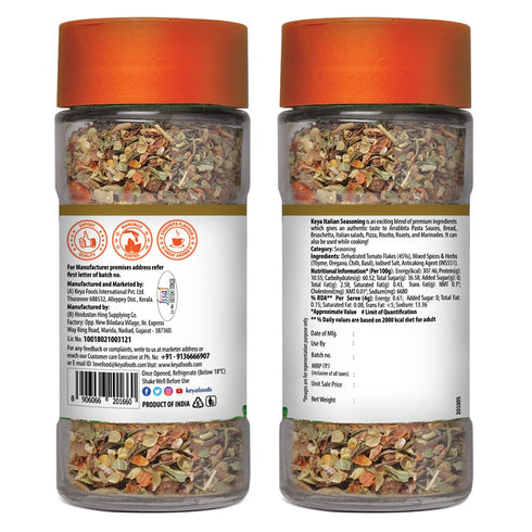 Keya Italian Seasoning All Natural & Healthy Italian Spice Blend for Pizza Pasta Glass Bottle Premium Herbs and Spices