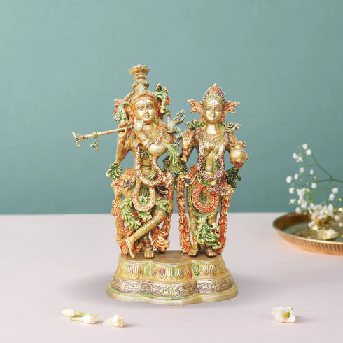 Brass Radha Krishan Same Base Idol 10.6Kg
