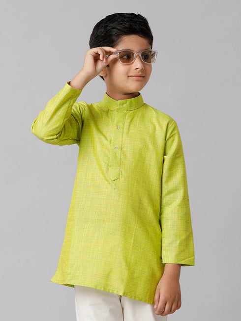 Ramraj Cotton Boys Fantastic Kurtha Full Sleeves Green FS2