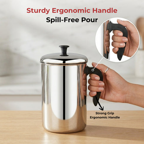 Vinod Stainless Steel Aqua Jug Covered 2200 ml with Highest Grade Stainless Steel Mirror Finish Strong and Durable Build Rust Free