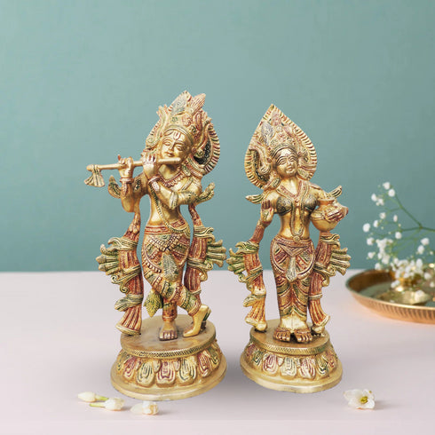 Brass Radha Krishna God Idol Statue 6.12Kg
