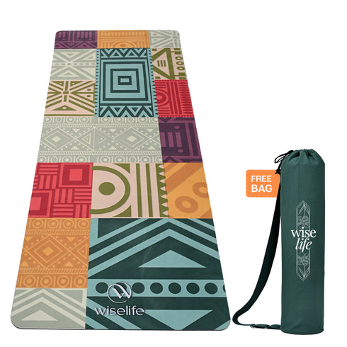 Wiselife Microfiber & Natural Rubber Yoga Mat - 6mm
