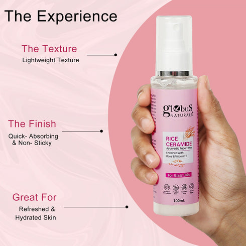 Globus Naturals Ceramide Glow Rice Radiance Combo For Korean Glass Skin Set of 5