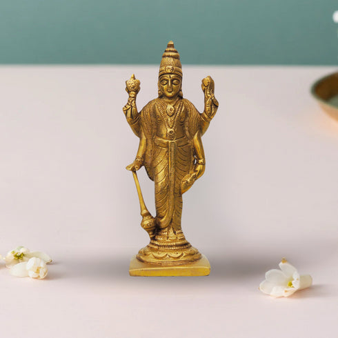 Brass Standing Vishnu Ji Statue 0.63Kg