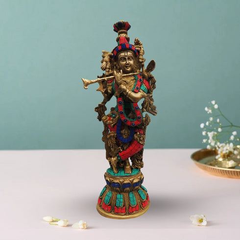 Brass Krishna Statue 6.23Kg