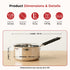 Vinod Stainless Steel Royal Saucepan with Long Side Handle 900 ml Capacity No 9 Rust Free Dishwasher Safe and Induction Friendly