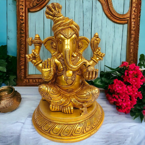 Tamas Brass Lord Ganesh Idol for Good Luck Statue/Idol
