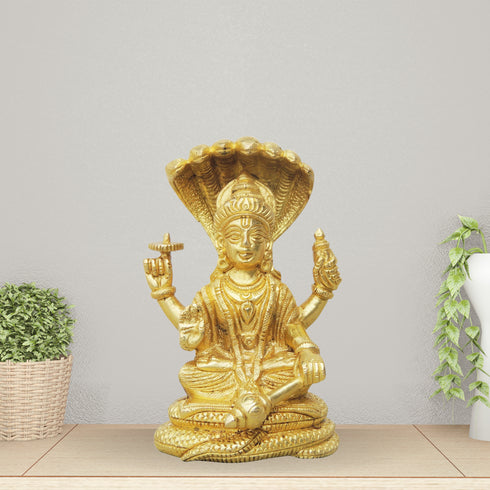 Brass Nariane With Sheshnaag God Statue 0.96Kg