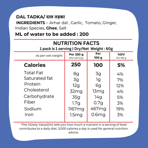 Drym foods Dal Tadka