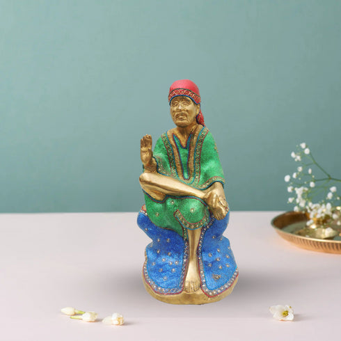 Brass Sai Baba Statue 7.676Kg