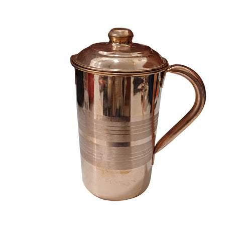 Pure Copper 1 liter Water Jug with 2 Free Copper Glasses