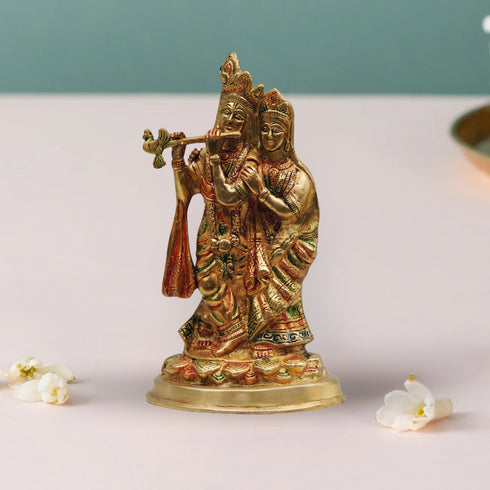 Brass Radha Krishna God Idol Statue 1.6Kg