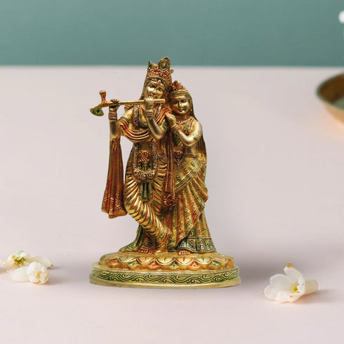 Brass Radha Krishna God Idol Statue 2.52Kg