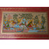 Palm Leaf Handmade Painting of Lord Krishna Playing Flute with Gopis