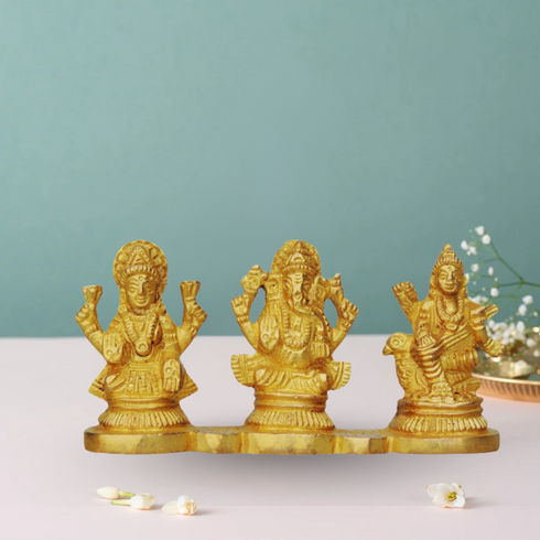 Brass Lgs On Same Base God Idol Statue 0.26Kg