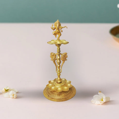 Brass Ganesh Oil Lamp Deepak 1.96Kg