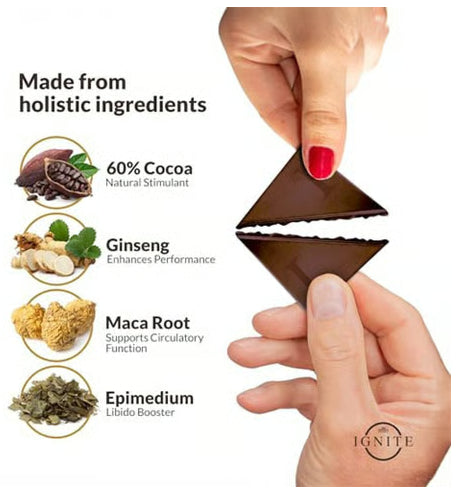 MBDH WELLNESS Ignite Dark Chocolate for Couples Mood and Vitality (6 pieces)