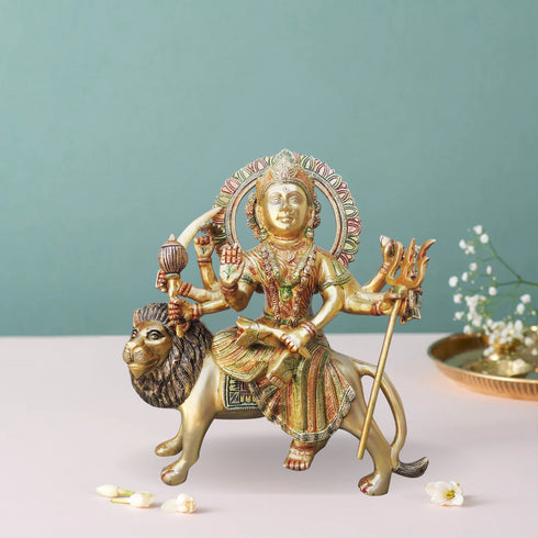 Brass Durga Ji Goddess Idol Statue 9.1Kg