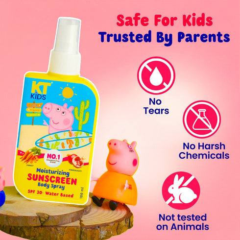 Kt Kids Peppa Pig Moisturizing Sunscreen Body Spray SPF 30