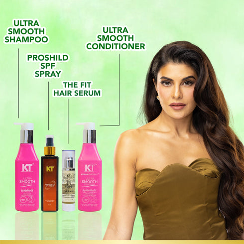 Kt Professional Complete Hair Care Kit with Ultra Smooth Shampoo & Conditioner 250ml Argan Oil 50ml Proshield SPF Spray