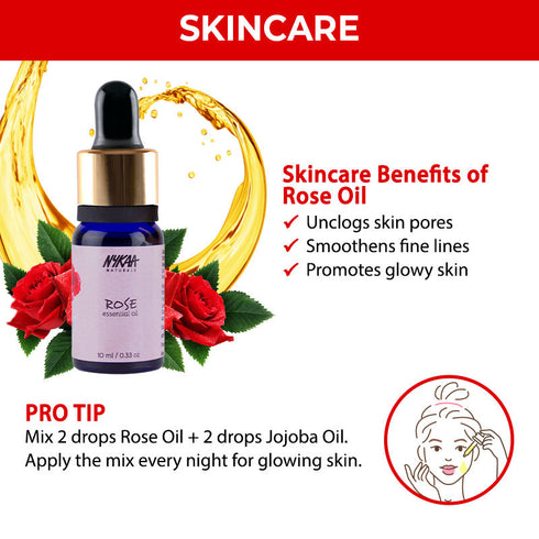 Nykaa Naturals Rose Essential Oil For Glowing & Brightening Skin