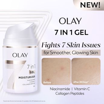 Olay 7 in 1 Gel Moisturizer with Niacinamide | Vitamin C | Collagen Peptide