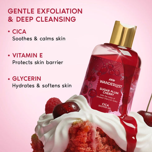 Wanderlust Sugar Plum Cherry Perfume Shower Gel (Raspberry, Rose Perfume)