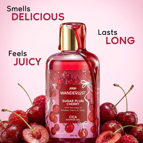 Wanderlust Sugar Plum Cherry Perfume Shower Gel (Raspberry, Rose Perfume)