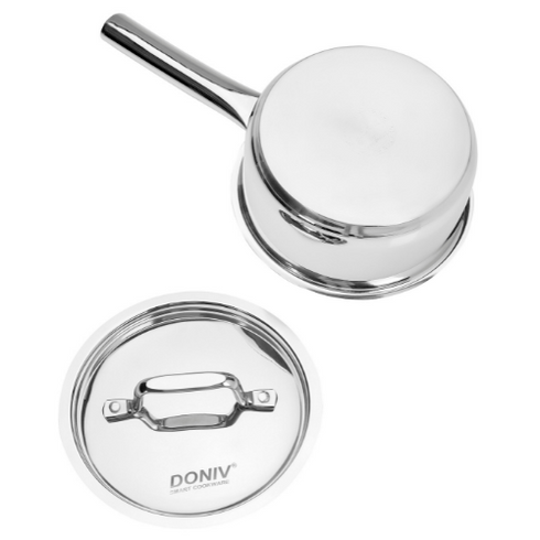 Vinod Doniv 3 Piece Majestic Sandwich Bottom Cookware Set 1 Piece Kadhai with Lid 24 cms 1 Piece Sauce Pan with Lid 14 cms and 1 Piece Fry Pan 20 cms