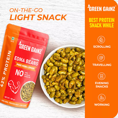Green Gainz Edamame Peri Peri Limon Flavour