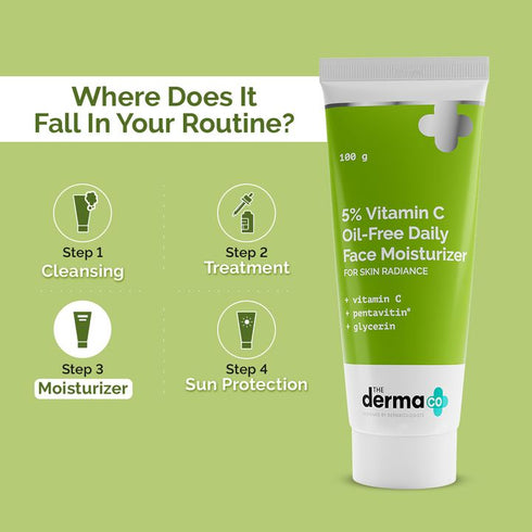 The Derma co 5% Vitamin C OilFree Daily Face Moisturizer for Skin Radiance
