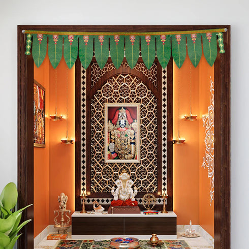 Giri Thoranam | Plastic Bandhanwar/|Green Leaf Toran For Door Decor