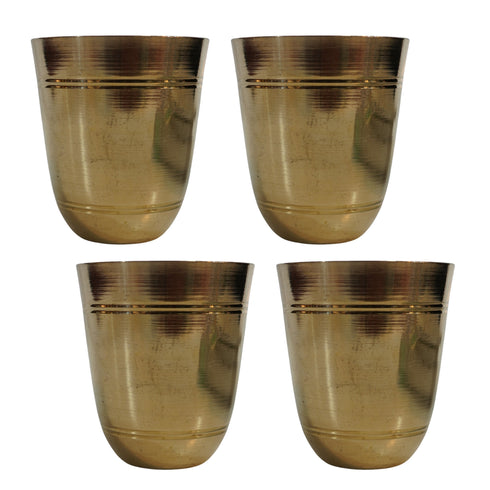Pure Brass Bell Shape Water Glass | Pack of 4