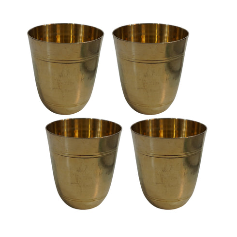 Pure Brass Bell Shape Water Glass | Pack of 4