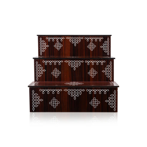 Kolam Design Golu Stand | Wooden Golu Padi