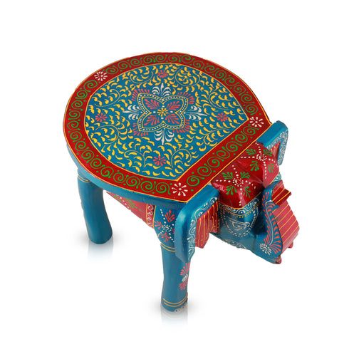 Giri Painted Elephant Stool