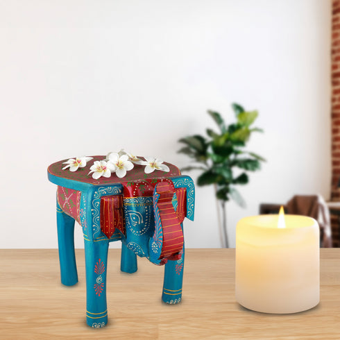 Giri Painted Elephant Stool