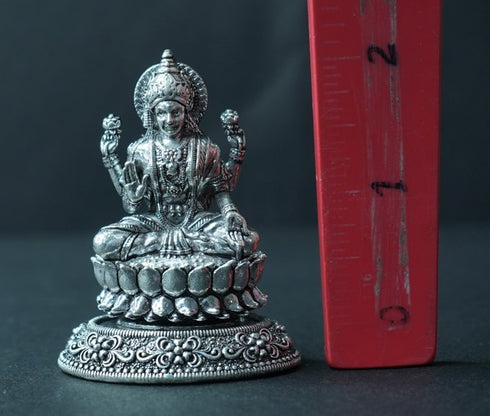 Pure Silver Antique Lotus Laxmi 60g By Mahita Collections
