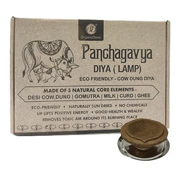 OrganicDews Panchagavya Cow Dung Diya Vilakku Deepam