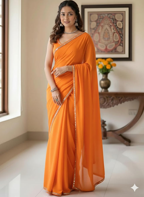 Vasthrlay Georgette Unstitched Ethnic Wear