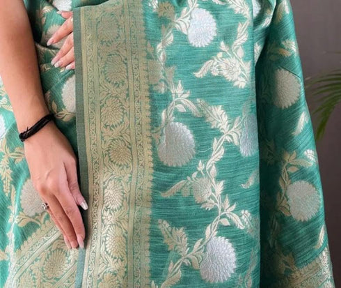 Vasthrlay Banarasi Unstitched Saree