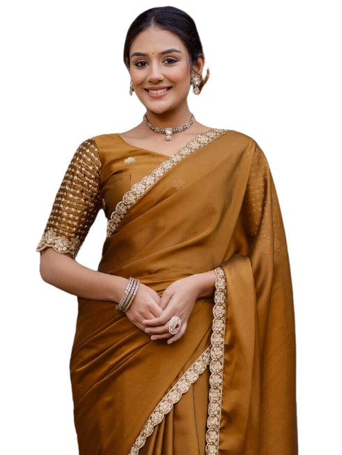 Vasthrlay Sequins Embroidery Black Saree