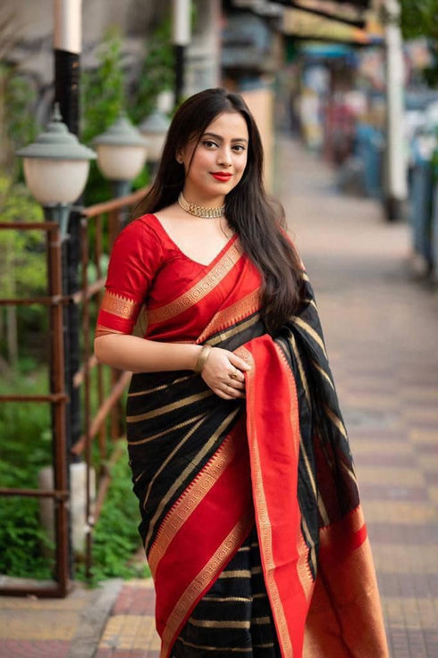 Vasthrlay Kanjivaram Unstitched Material Suitable Az Ys Og Chamkili Parent Black Ethnic Wear