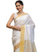 Vasthrlay Special Stripes Unstitched White Saree