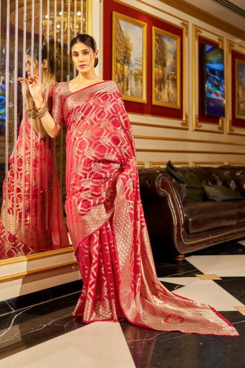 Vasthrlay Women's Organza Designer Unstitched Saree