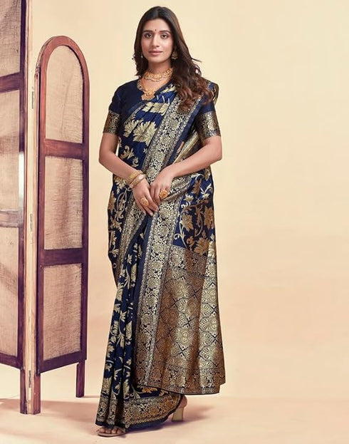 Vasthrlay Womens Jacquard Unstitched Wine Saree