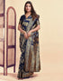 Vasthrlay Womens Jacquard Unstitched Wine Saree