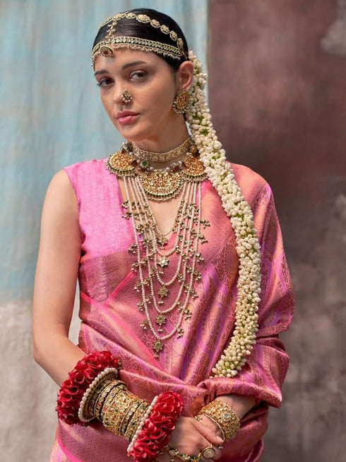 Vasthrlay Kanjivaram Unstitched Occasions Luxurious Saree